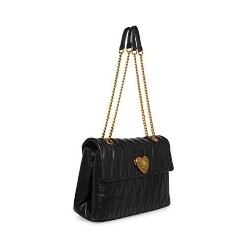 Betsey Johnson Y2K  Locket to Me Shoulder Bag Black Quilted